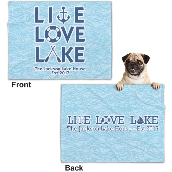 Live Love Lake Microfleece Dog Blanket - Regular - Front & Back