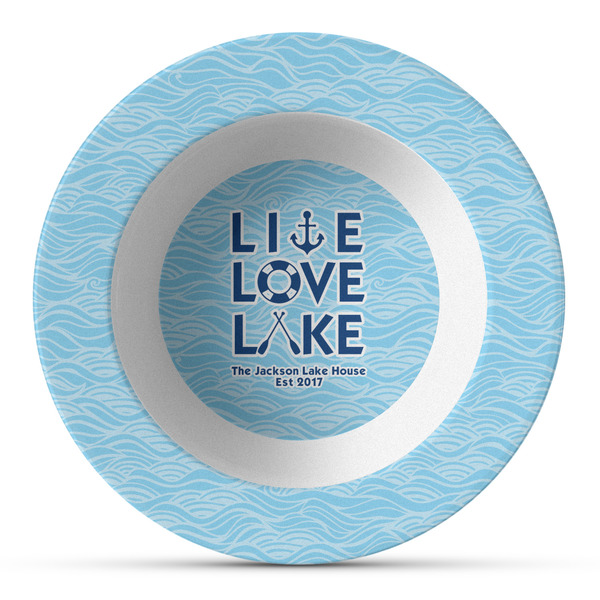 Custom Live Love Lake Plastic Bowl - Microwave Safe - Composite Polymer (Personalized)