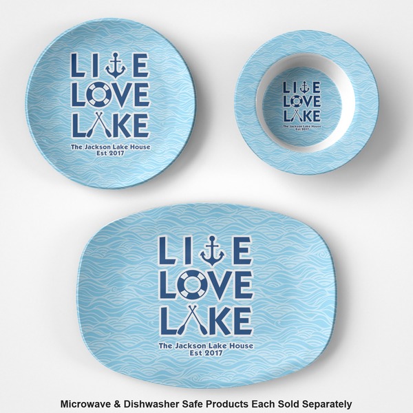 Live Love Lake Microwave & Dishwasher Safe CP Plastic Dishware - Group