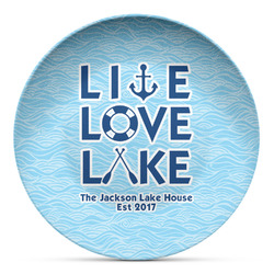 Live Love Lake Microwave Safe Plastic Plate - Composite Polymer (Personalized)