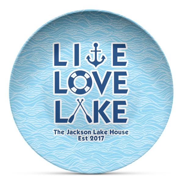 Custom Live Love Lake Microwave Safe Plastic Plate - Composite Polymer (Personalized)