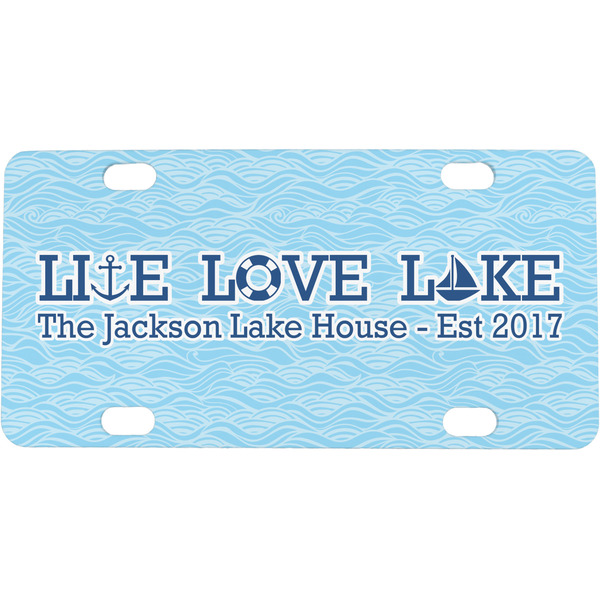 Custom Live Love Lake Mini / Bicycle License Plate (4 Holes) (Personalized)