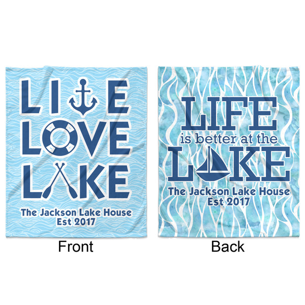 Live Love Lake Minky Blanket - 50"x60" - Double Sided - Front & Back