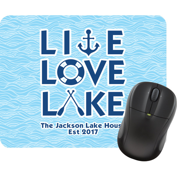 Custom Live Love Lake Rectangular Mouse Pad (Personalized)