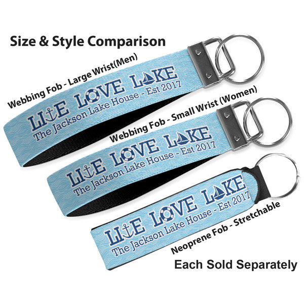 Live Love Lake Multiple Key Ring comparison sizes