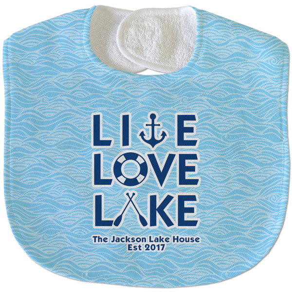 Custom Live Love Lake Velour Baby Bib w/ Name or Text