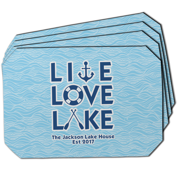 Custom Live Love Lake Dining Table Mat - Octagon w/ Name or Text