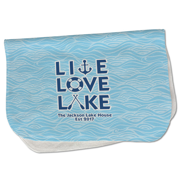Custom Live Love Lake Burp Cloth - Fleece w/ Name or Text