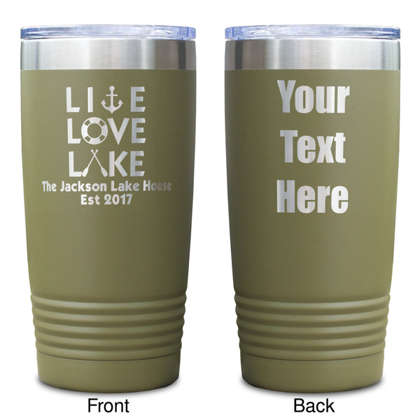 Live Love Lake Olive Polar Camel Tumbler - 20oz - Double Sided - Approval