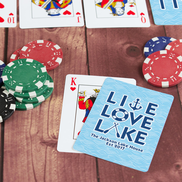 Live Love Lake On Table with Poker Chips