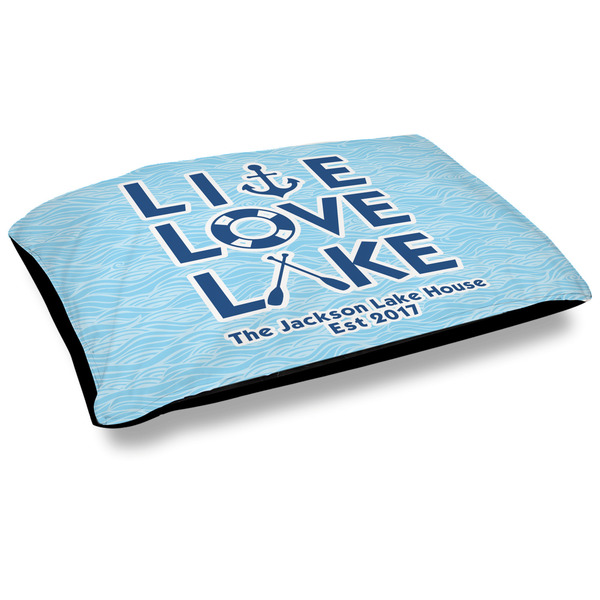 Custom Live Love Lake Outdoor Dog Bed - Large (Personalized)
