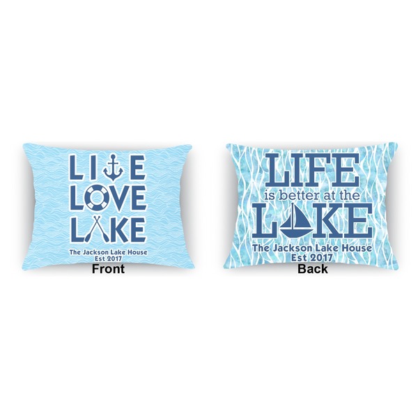 Live Love Lake Outdoor Rectangular Throw Pillow (Front and Back)