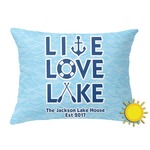 Live Love Lake Outdoor Throw Pillow (Rectangular) (Personalized)
