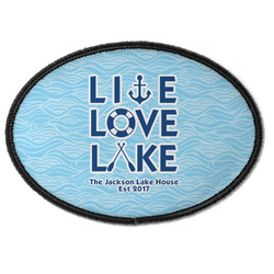 Live Love Lake Iron On Oval Patch w/ Name or Text