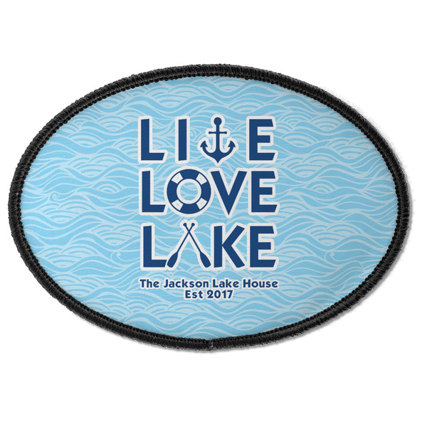 Custom Live Love Lake Iron On Oval Patch w/ Name or Text