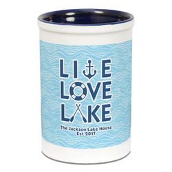 Live Love Lake Ceramic Pencil Holders - Blue