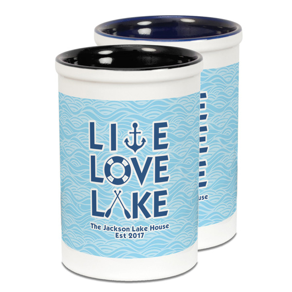 Custom Live Love Lake Ceramic Pencil Holder - Large