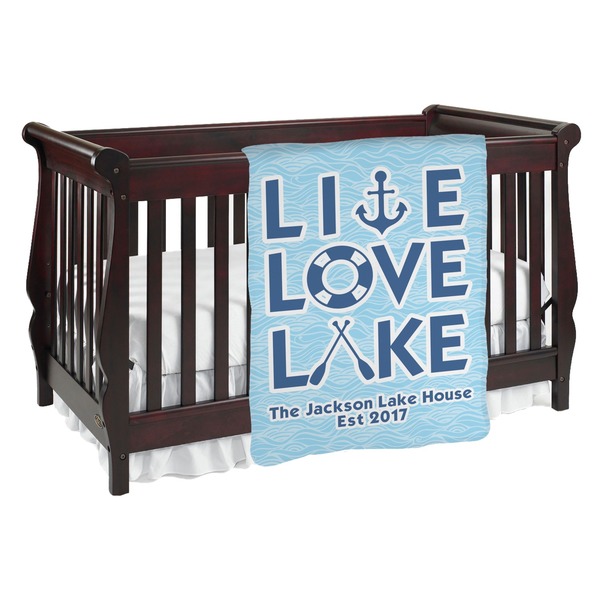 Custom Live Love Lake Baby Blanket (Double Sided) (Personalized)