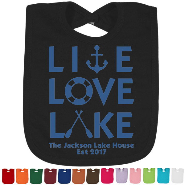 Custom Live Love Lake Cotton Baby Bib (Personalized)