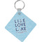 Live Love Lake Diamond Plastic Keychain w/ Name or Text