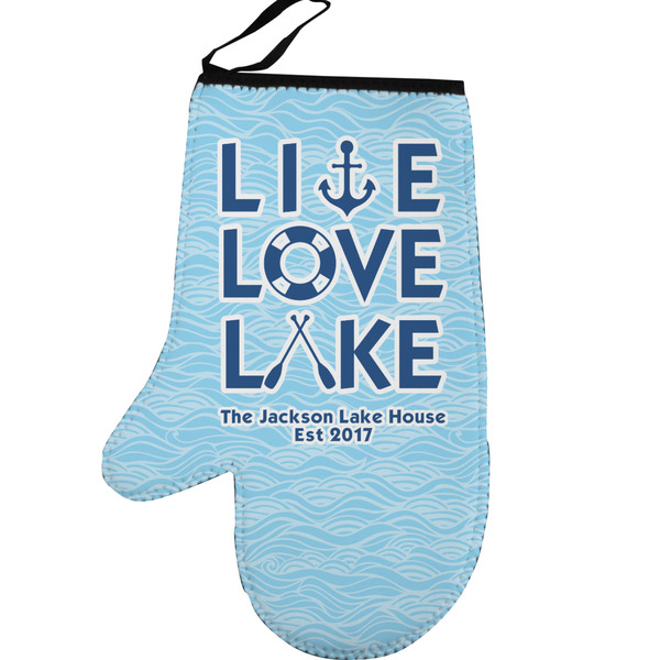 Custom Live Love Lake Left Oven Mitt (Personalized)