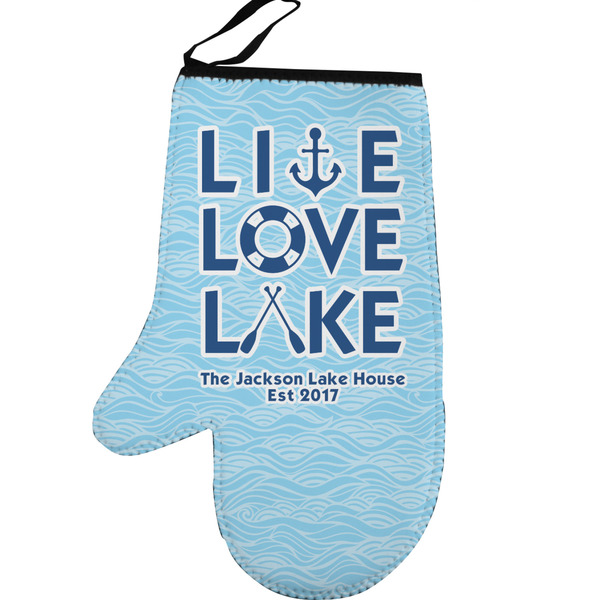 Live Love Lake Personalized Oven Mitt - Left