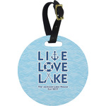 Live Love Lake Plastic Luggage Tag - Round (Personalized)