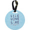 Live Love Lake Personalized Round Luggage Tag