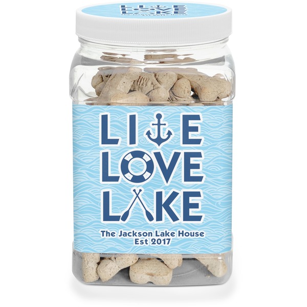 Custom Live Love Lake Dog Treat Jar (Personalized)