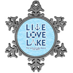 Live Love Lake Vintage Snowflake Ornament (Personalized)