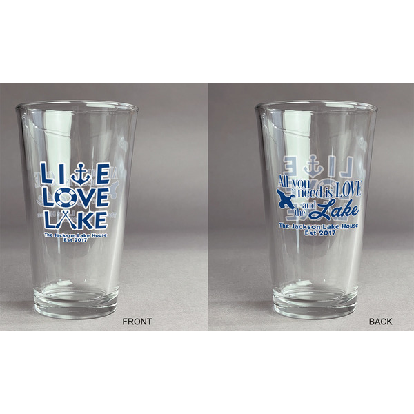 Live Love Lake Pint Glass - Two Content - Approval