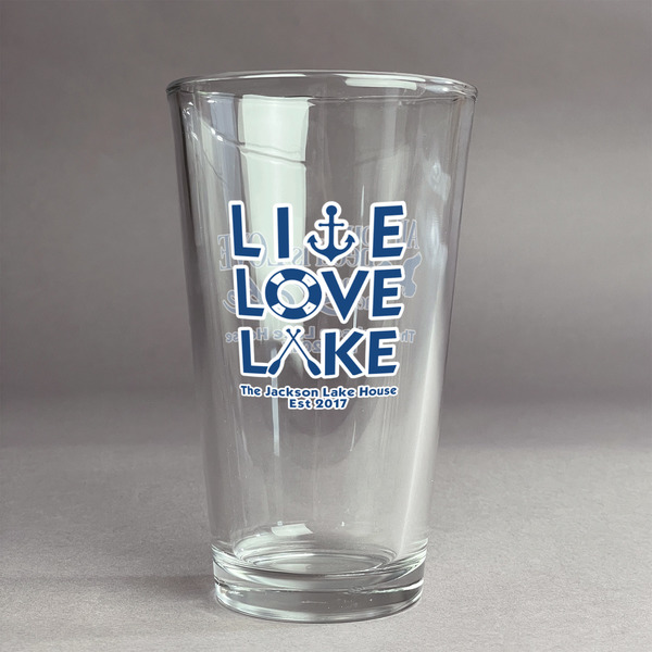 Custom Live Love Lake Pint Glass - Full Color Logo (Personalized)