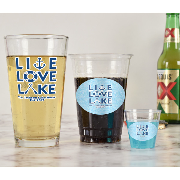Live Love Lake Pint Glass - Two Content - In Context