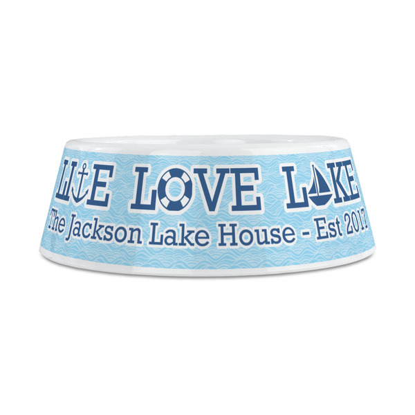 Live Love Lake Plastic Dog Bowls - Medium - FRONT