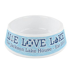 Live Love Lake Plastic Dog Bowl - Small (Personalized)