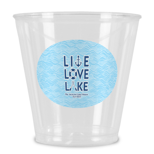 Custom Live Love Lake Plastic Shot Glass (Personalized)