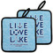 Live Love Lake Pot Holders - Set of 2 w/ Name or Text