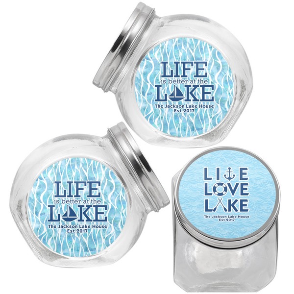 Live Love Lake Puppy Treat Jar - Top Left Right