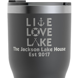Live Love Lake RTIC Tumbler - Black - Engraved Front & Back (Personalized)