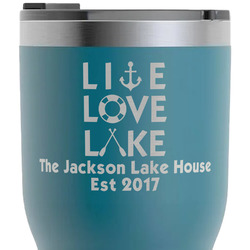 Live Love Lake RTIC Tumbler - Dark Teal - Laser Engraved - Double-Sided (Personalized)