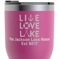Live Love Lake RTIC Tumbler - Magenta - Laser Engraved - Double-Sided (Personalized)