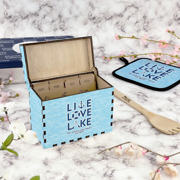 Live Love Lake Recipe Box - Full Color - In Context