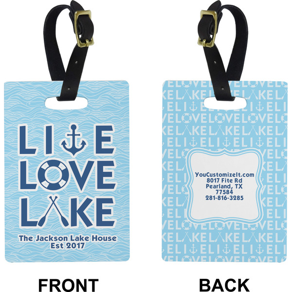 Live Love Lake Rectangle Luggage Tag (Front + Back)
