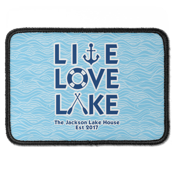 Custom Live Love Lake Iron On Rectangle Patch w/ Name or Text