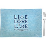 Live Love Lake Rectangular Glass Appetizer / Dessert Plate - Single or Set (Personalized)