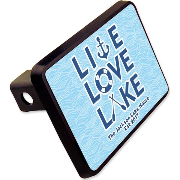 Custom Live Love Lake Rectangular Trailer Hitch Cover - 2" (Personalized)