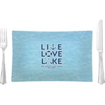 Live Love Lake Rectangular Glass Lunch / Dinner Plate - Single or Set (Personalized)