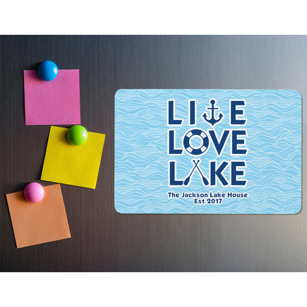 Live Love Lake Rectangular Fridge Magnet - LIFESTYLE