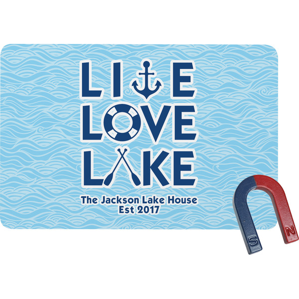 Custom Live Love Lake Rectangular Fridge Magnet (Personalized)