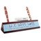 Live Love Lake Red Mahogany Nameplate with Business Card Holder (Personalized)